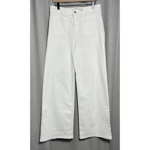 Frame Le Slim Palazzo Jeans Womens 31 High Rise Wide Leg White 30 NWT